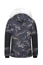 Helvetica camouflage print and white fur parka - Image n°9