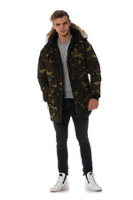 Helvetica men's green camouflage parka - Image n°4