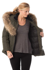  Women's mid-length khaki jacket Intuition - Image n°5