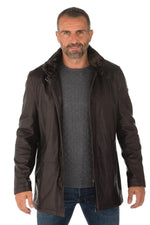 KODY 29: mid-length lambskin coat with detachable vegan-fur collar. - Image n°2