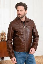 Daytona's soft lambskin jacket: aged, slim-fit, with a shirt collar. - Image n°3