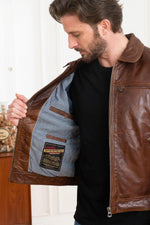 Daytona's soft lambskin jacket: aged, slim-fit, with a shirt collar. - Image n°4