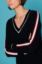 Navy blue feminine sweater - Image n°3
