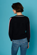 Navy blue feminine sweater - Image n°4
