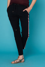 Navy blue straight pants - Image n°1