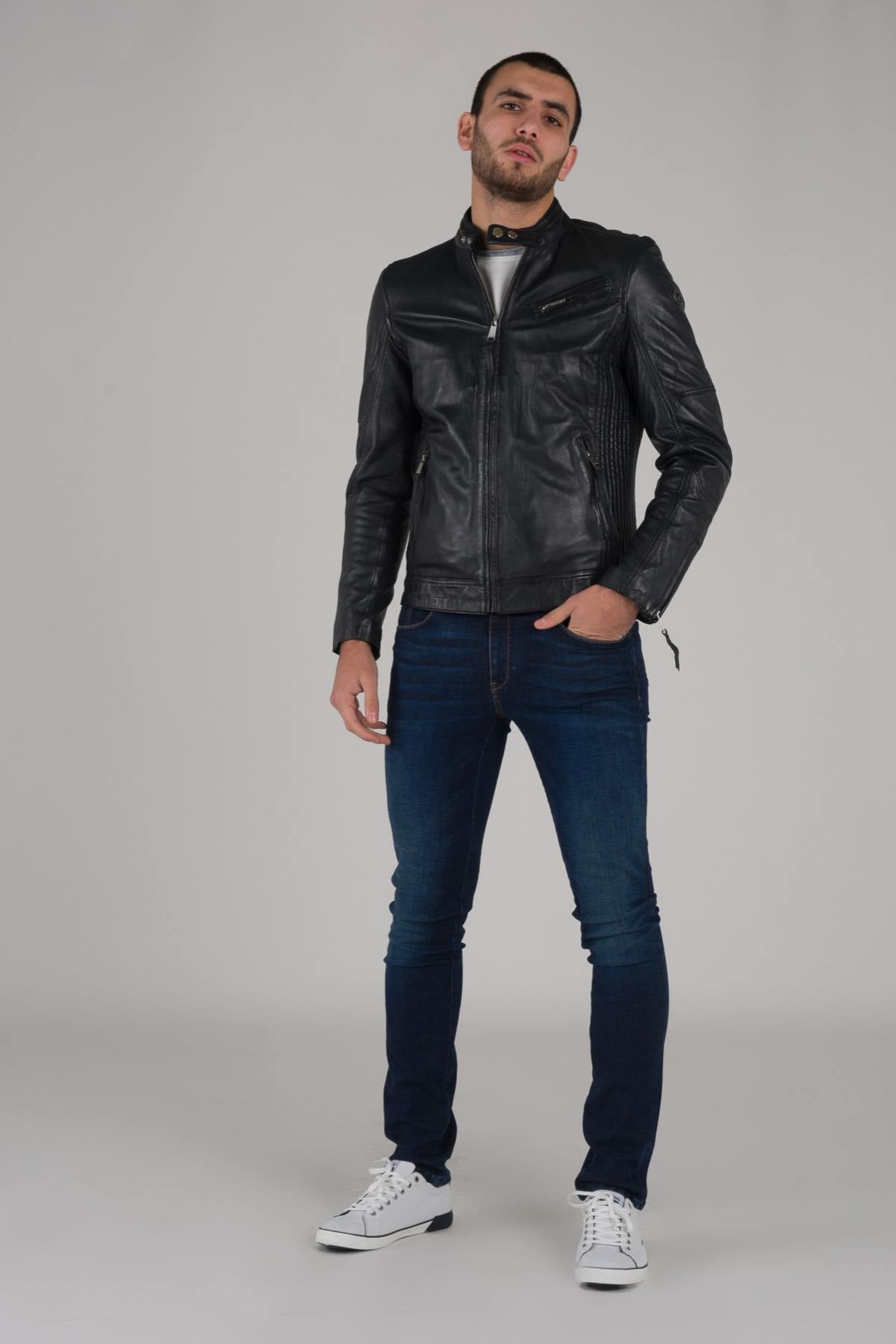 Redskins Black Sheepskin Leather Jacket - Image n°2