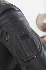 Limited-edition navy lambskin aviator jacket with patinated finish. - Image n°15