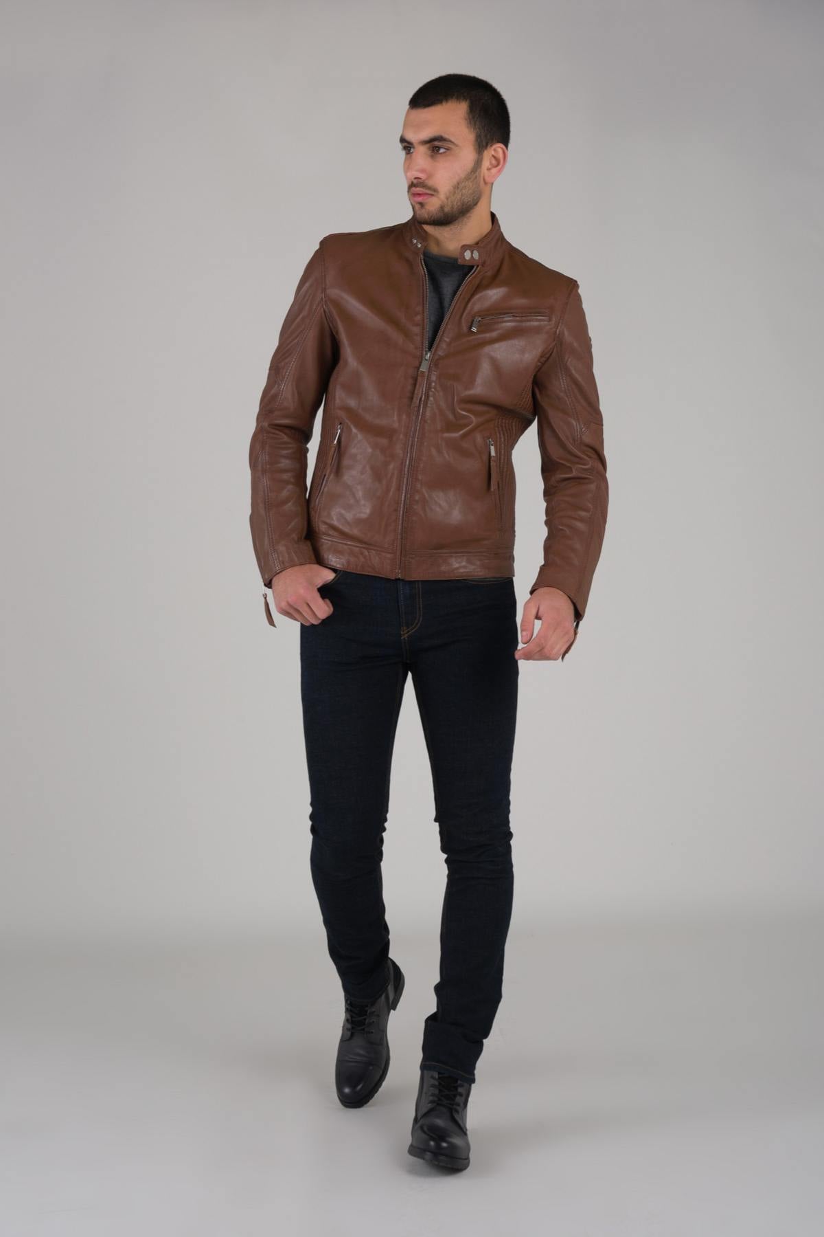 Redskins' lambskin jacket: slim fit, moto details, autumn-ready. - Image n°2