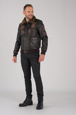 aviator type jacket in cowhide leather - Image n°2