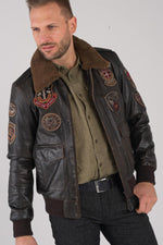 aviator type jacket in cowhide leather - Image n°6