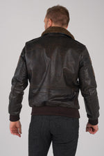 aviator type jacket in cowhide leather - Image n°4