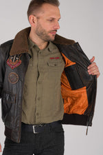 aviator type jacket in cowhide leather - Image n°5