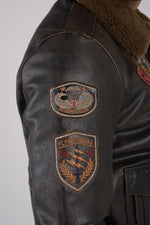 aviator type jacket in cowhide leather - Image n°7