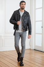 Schott's 626VN: slim-fit Perfecto in hand-aged vachetta leather. - Image n°4