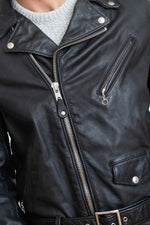 Men's black perfecto in cowhide leather US import - Image n°8