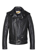The 118L Black: Schott's longer Perfecto in heavyweight cowhide. - Image n°2