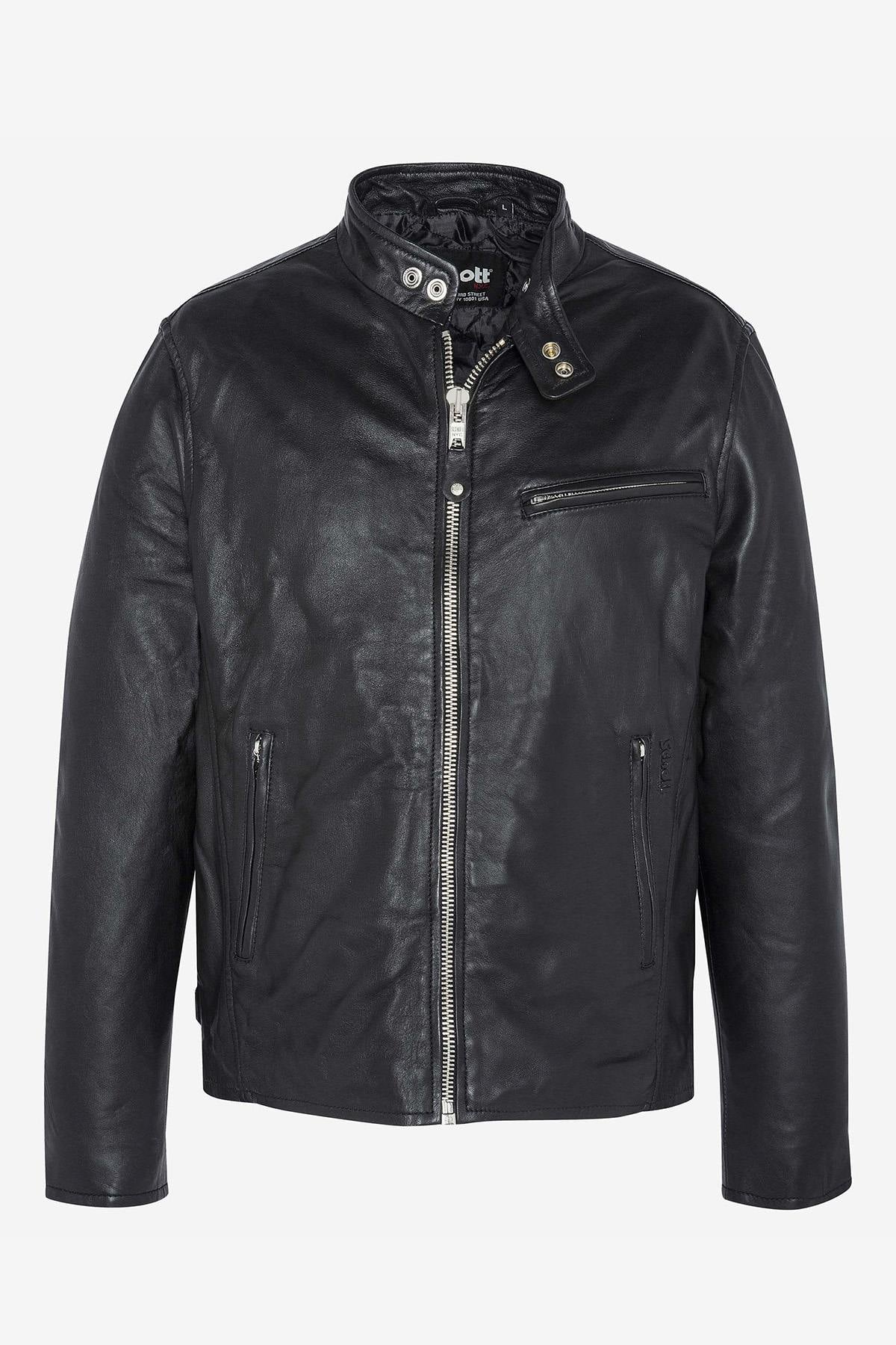 Schott's LC949D Black: a lambskin café racer, sleek and built to last. - Image n°5