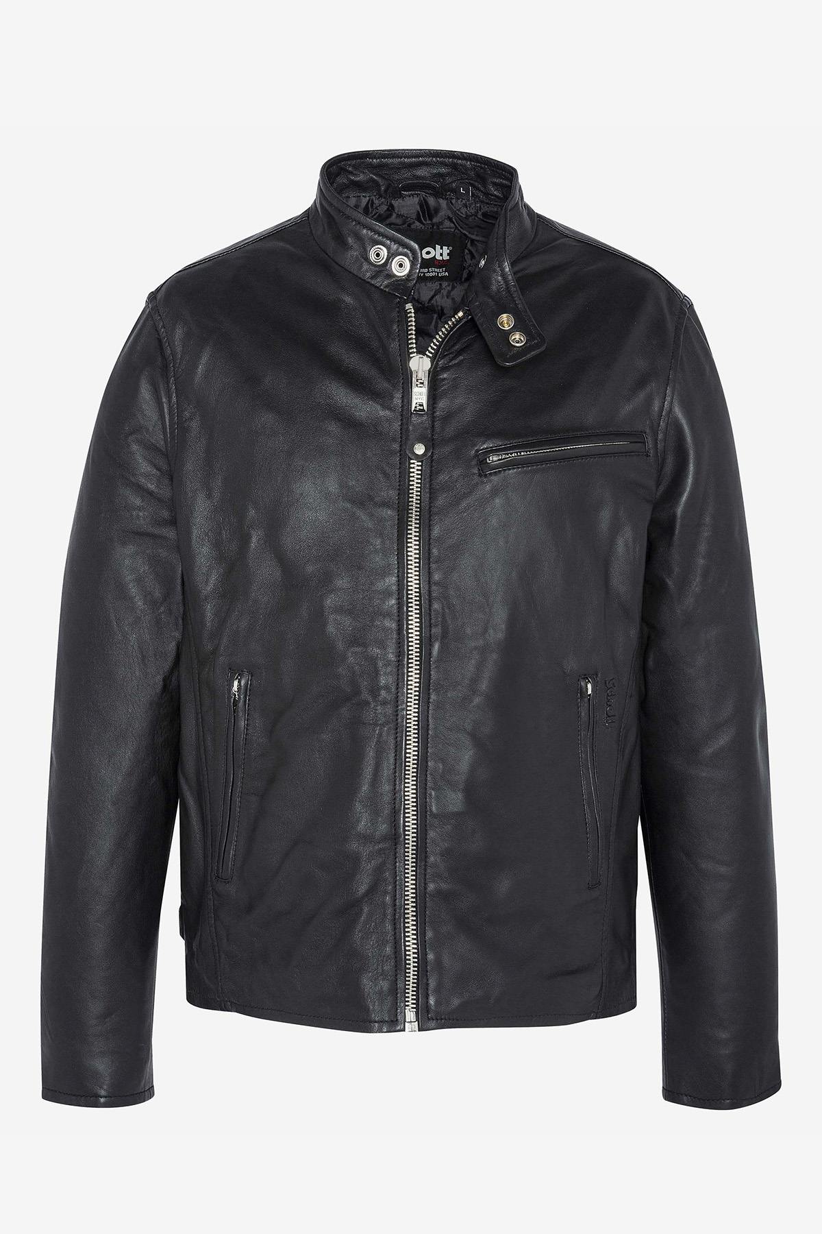 Schott's LC949D Black: a lambskin café racer, sleek and built to last. - Image n°5