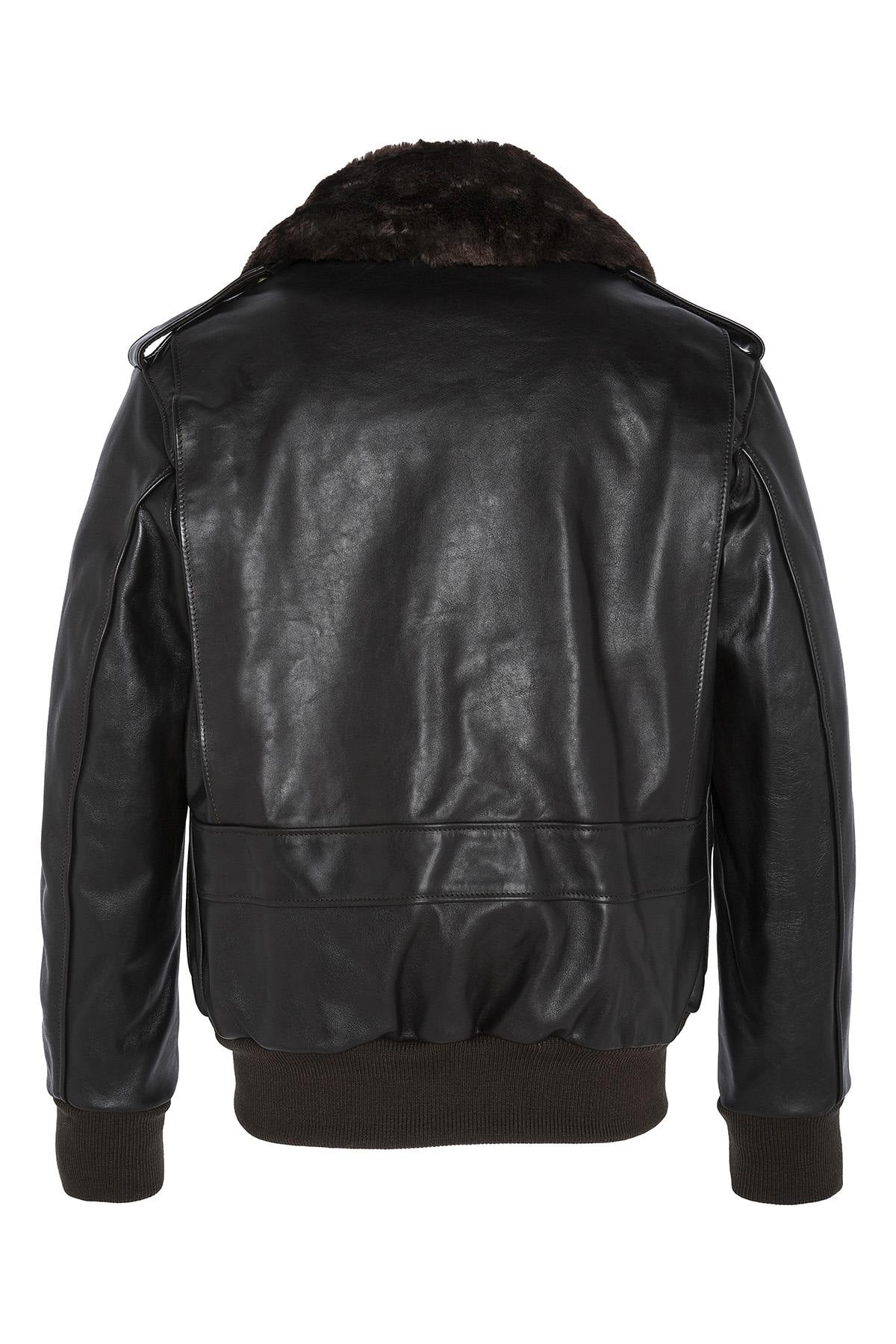 The Schott 184SM Brown A-2 jacket in supple cowhide. Made in the USA. - Image n°4