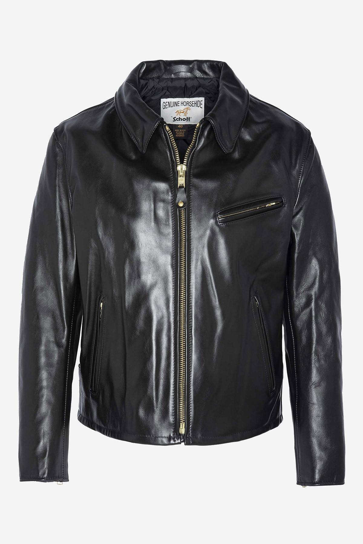 Schott 689H: glossy horsehide, aged brass, and a vintage biker cut. - Image n°6