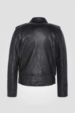 Men's black leather perfecto - Image n°6