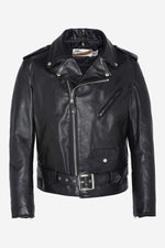 Men's black cowhide leather perfecto - Image n°2