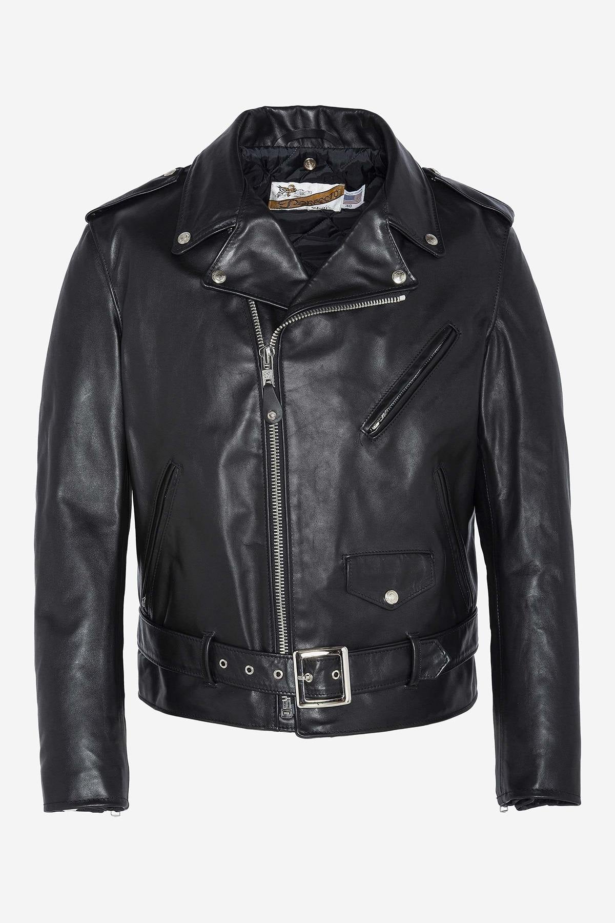 Men's black cowhide leather perfecto - Image n°9