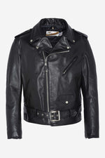 Men's black cowhide leather perfecto - Image n°9