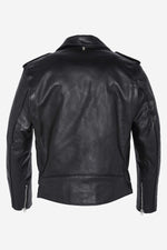 Men's black cowhide leather perfecto - Image n°10