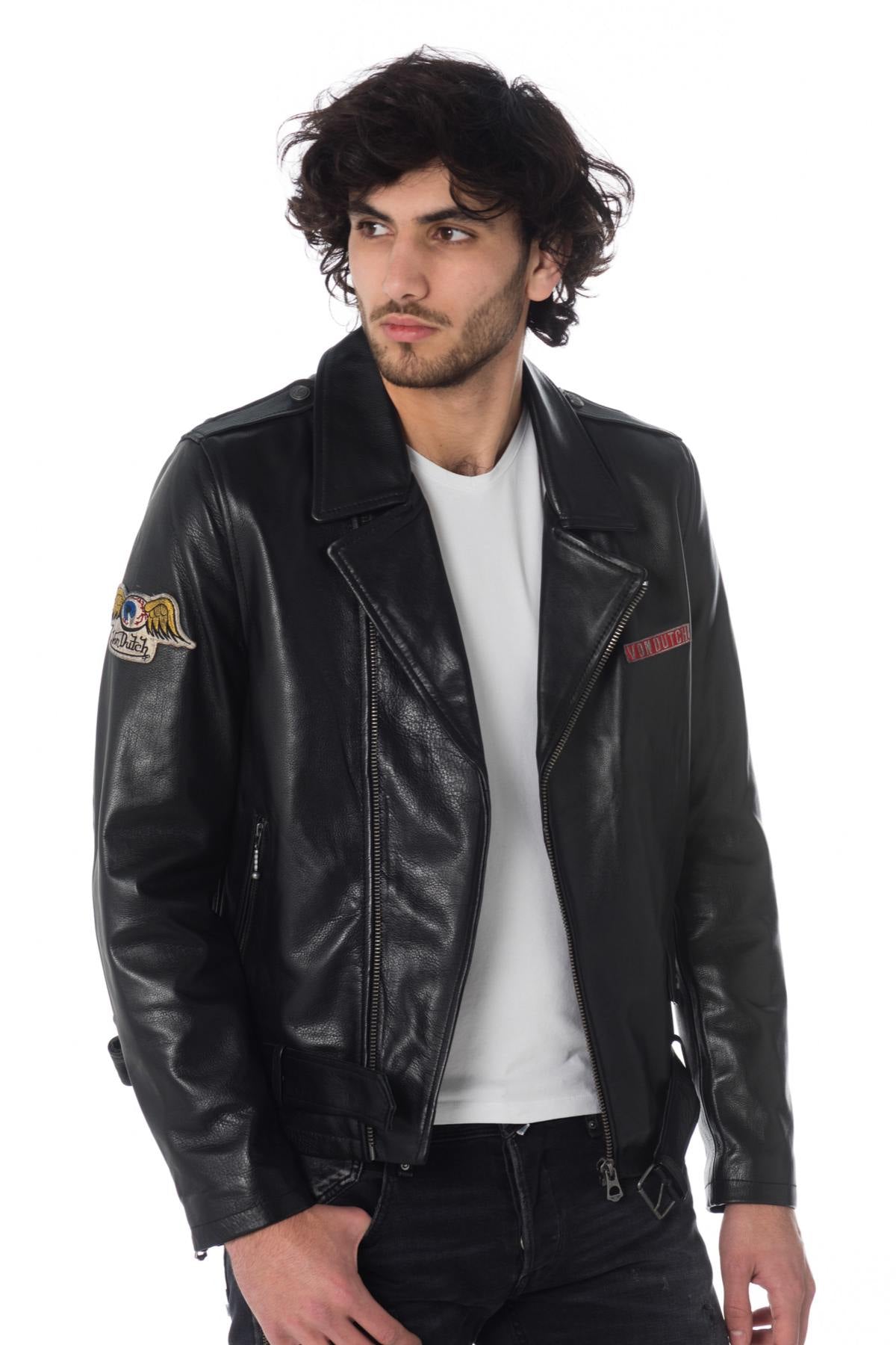 Patched vintage rock Biker Jacket - Image n°1