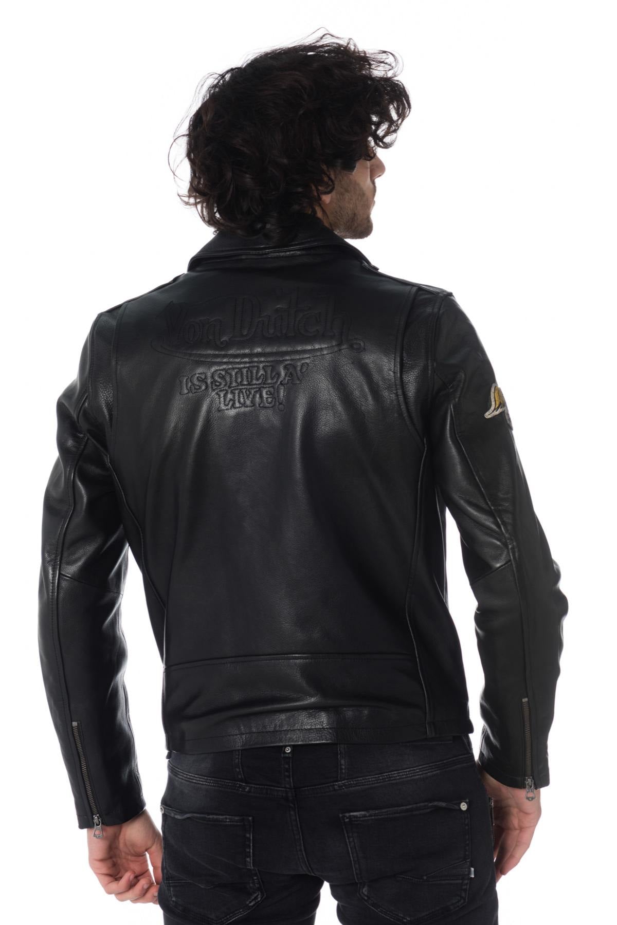 Patched vintage rock Biker Jacket - Image n°2
