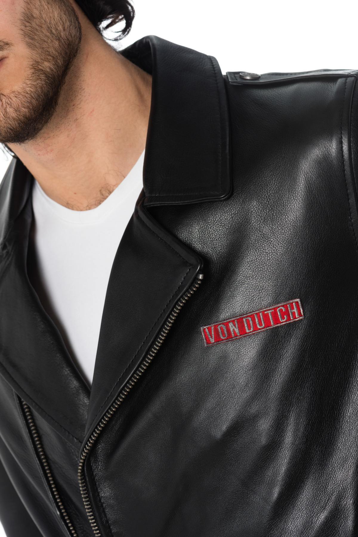 Patched vintage rock Biker Jacket - Image n°7