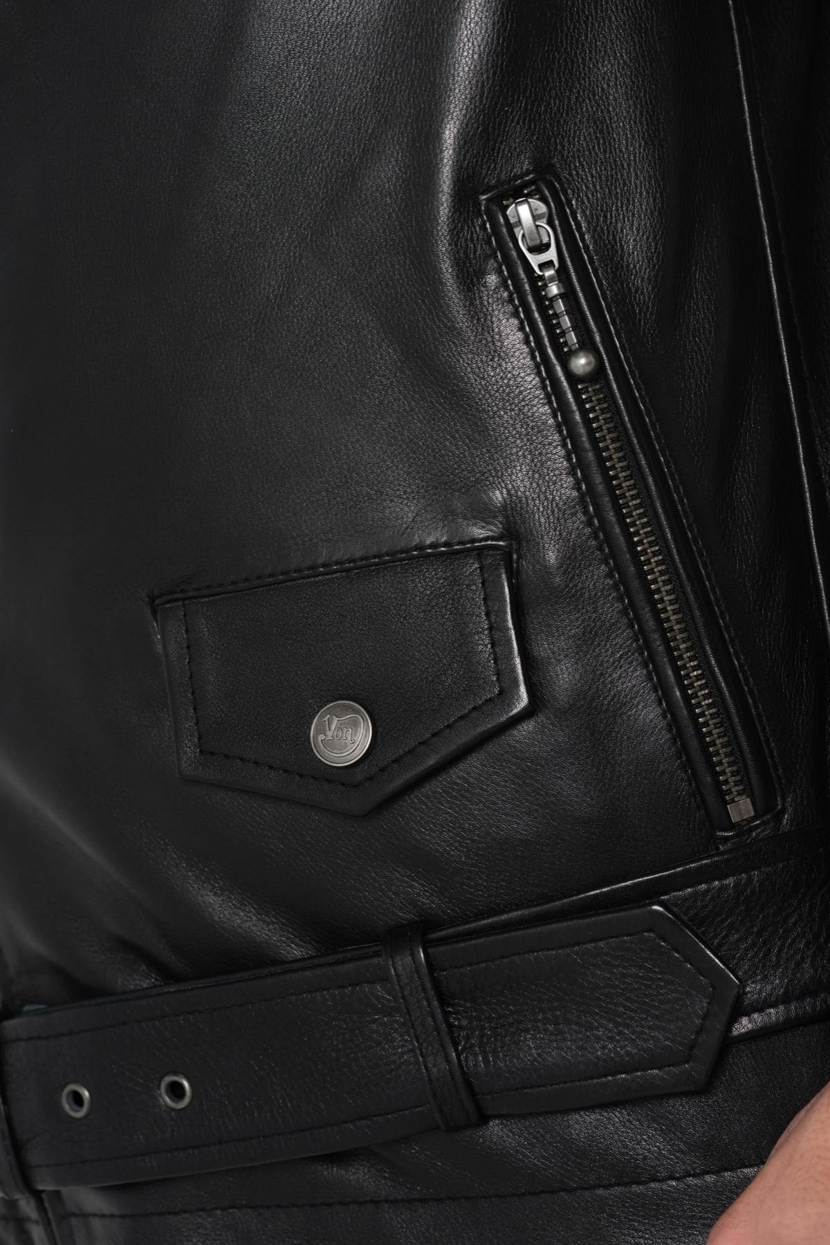 Patched vintage rock Biker Jacket - Image n°8