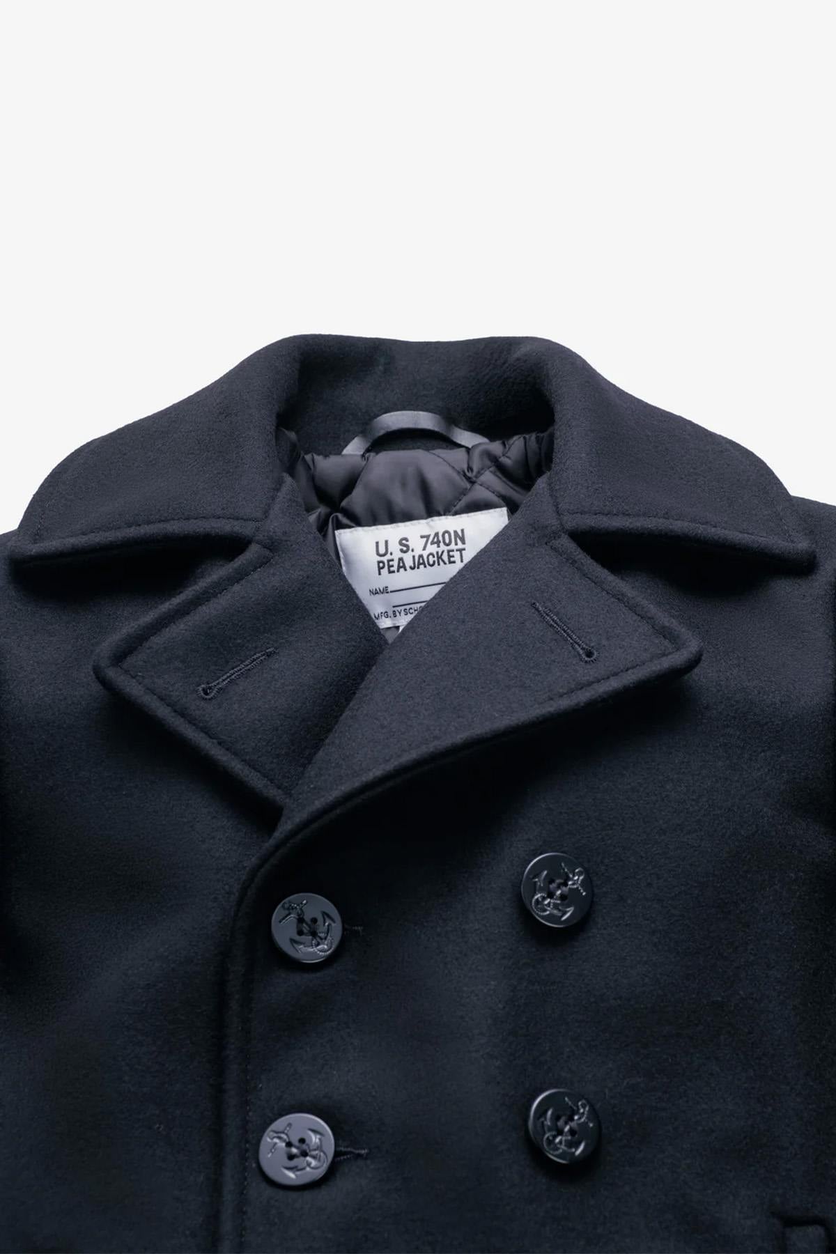 Genuine SCHOTT navy men's pea coat - Image n°7