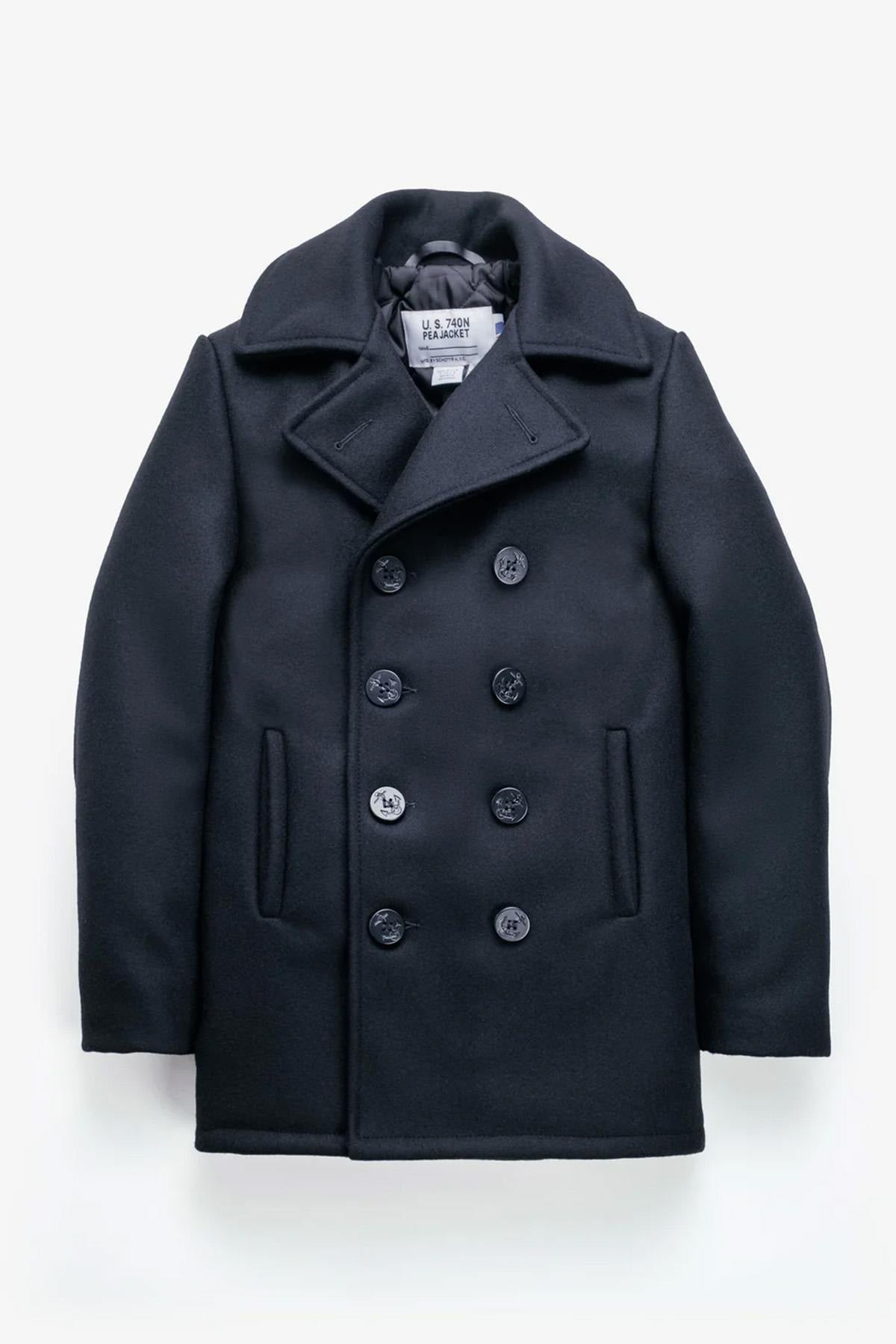 Genuine SCHOTT navy men's pea coat - Image n°8