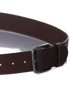 Brown buffalo leather belt - Image n°2