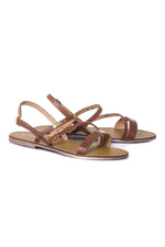 Women's summer tan sandals - Image n°1