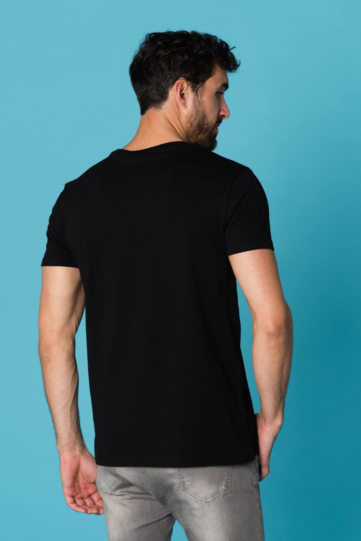 Black round neck t-shirt - Image n°4