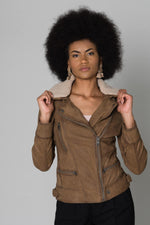 Nubuck sheepskin leather jacket - Image n°2