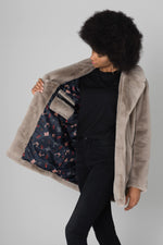 Women's beige faux fur - Image n°4