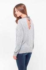Light gray long-sleeved sweater - Image n°3