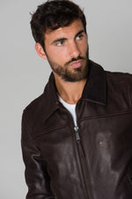 Men's brown leather jacket - Image n°8
