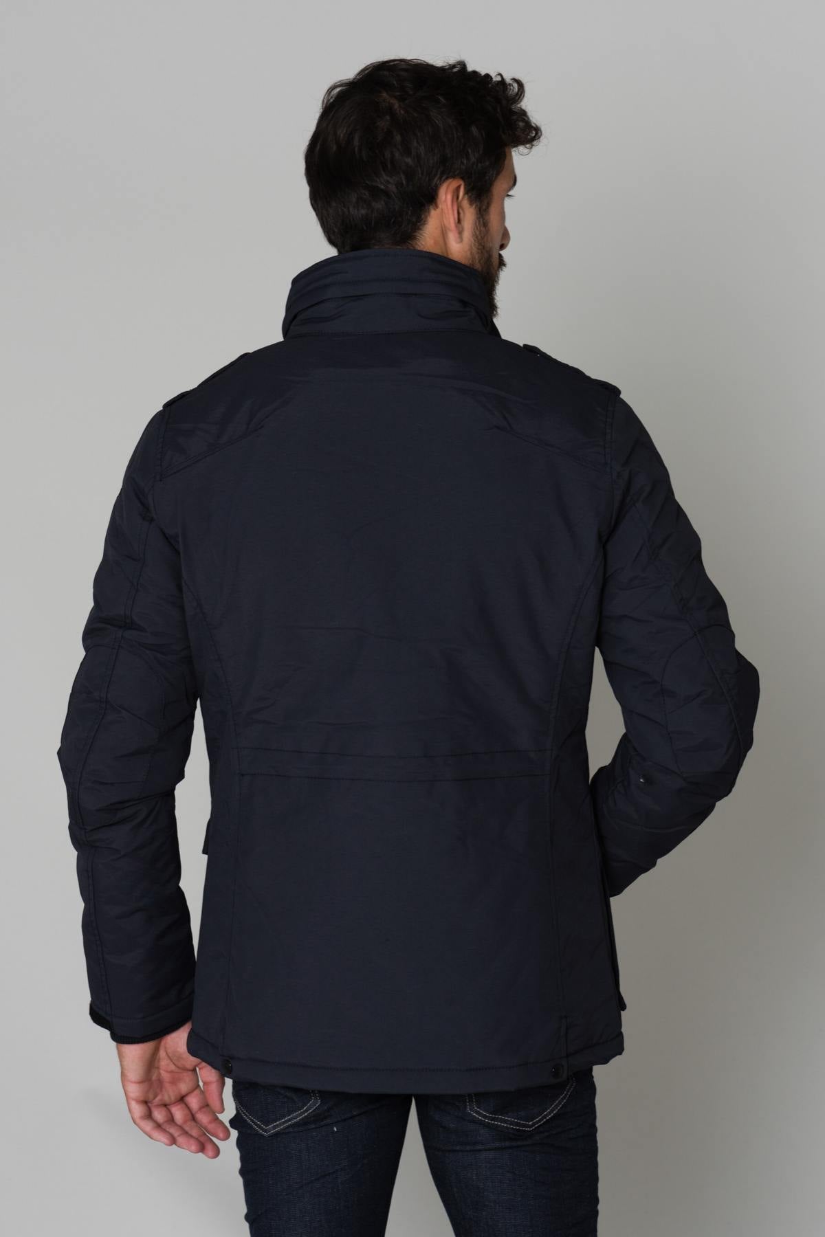 Navy blue nylon parka - Image n°5