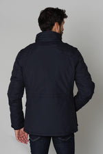 Navy blue nylon parka - Image n°5