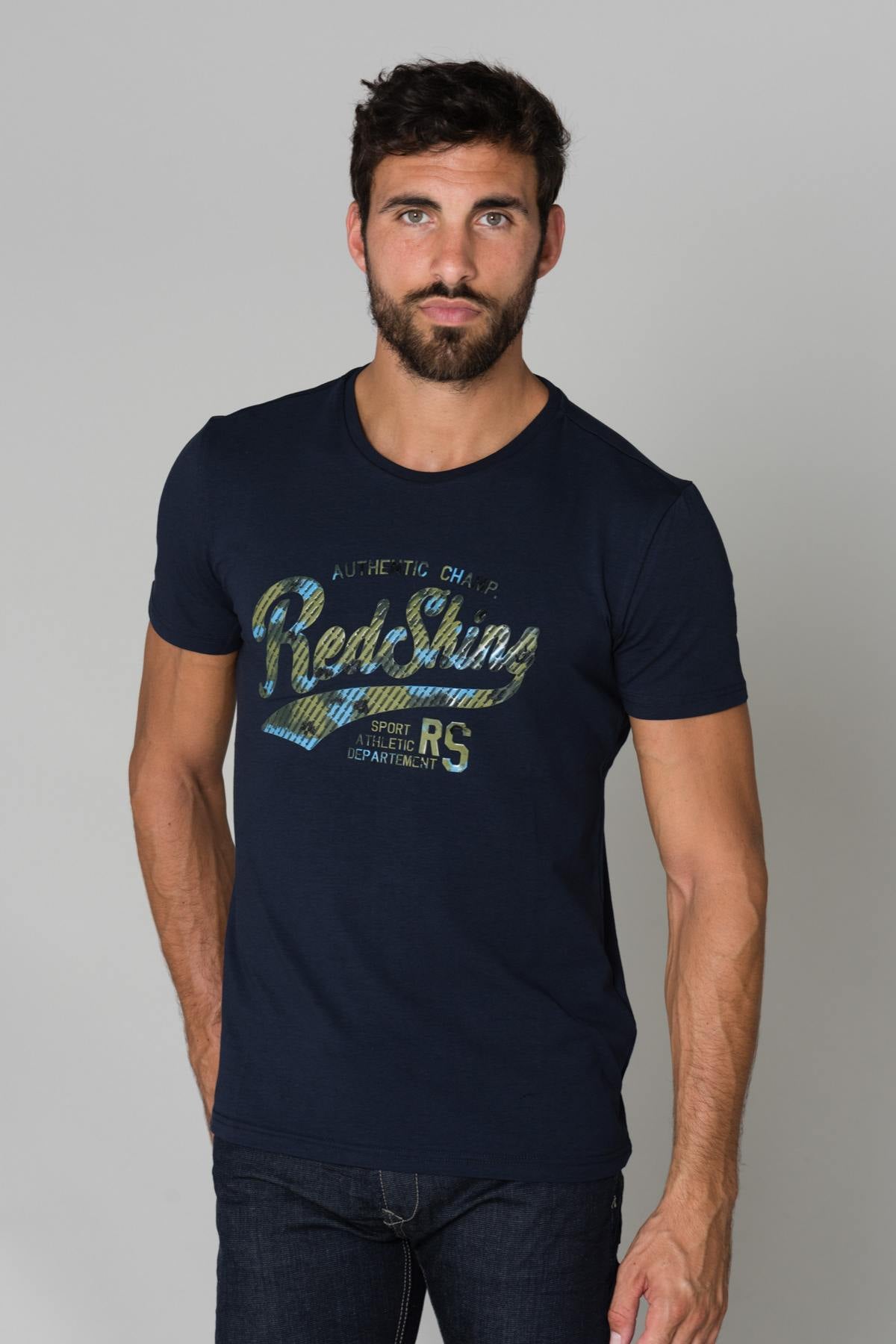  Navy blue cotton t-shirt - Image n°1