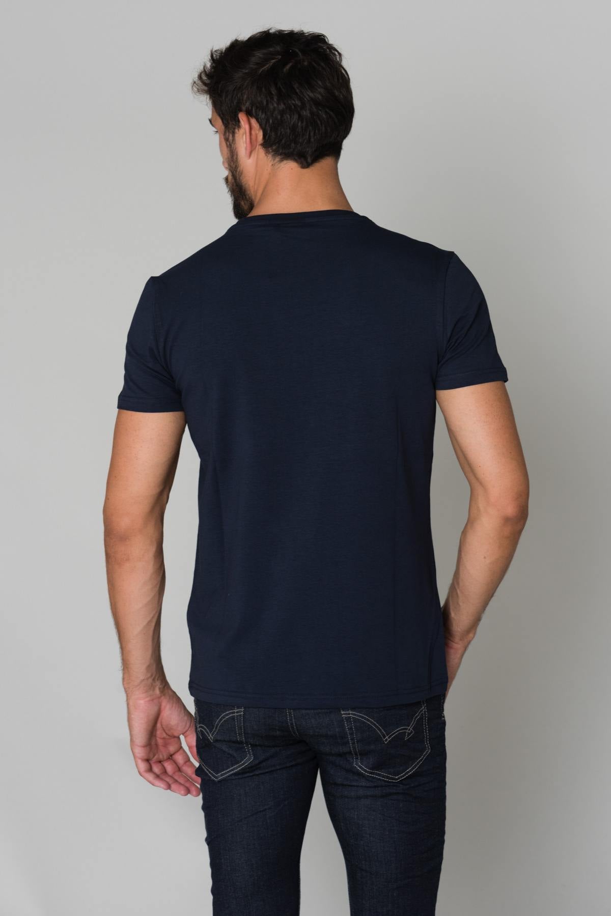  Navy blue cotton t-shirt - Image n°4