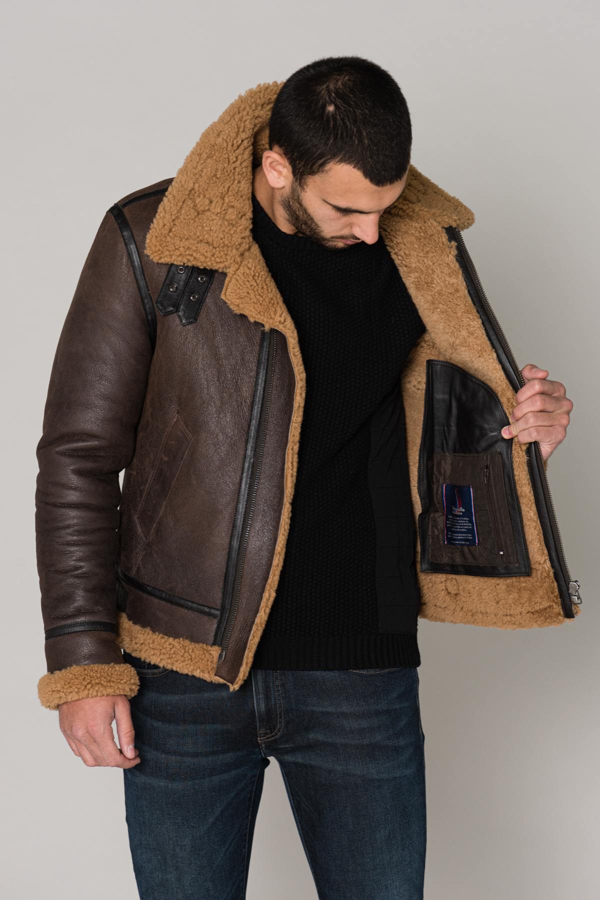  Sheepskin bomber jacket - Image n°5