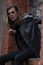 Blue Sheepskin Leather Jacket - Image n°3