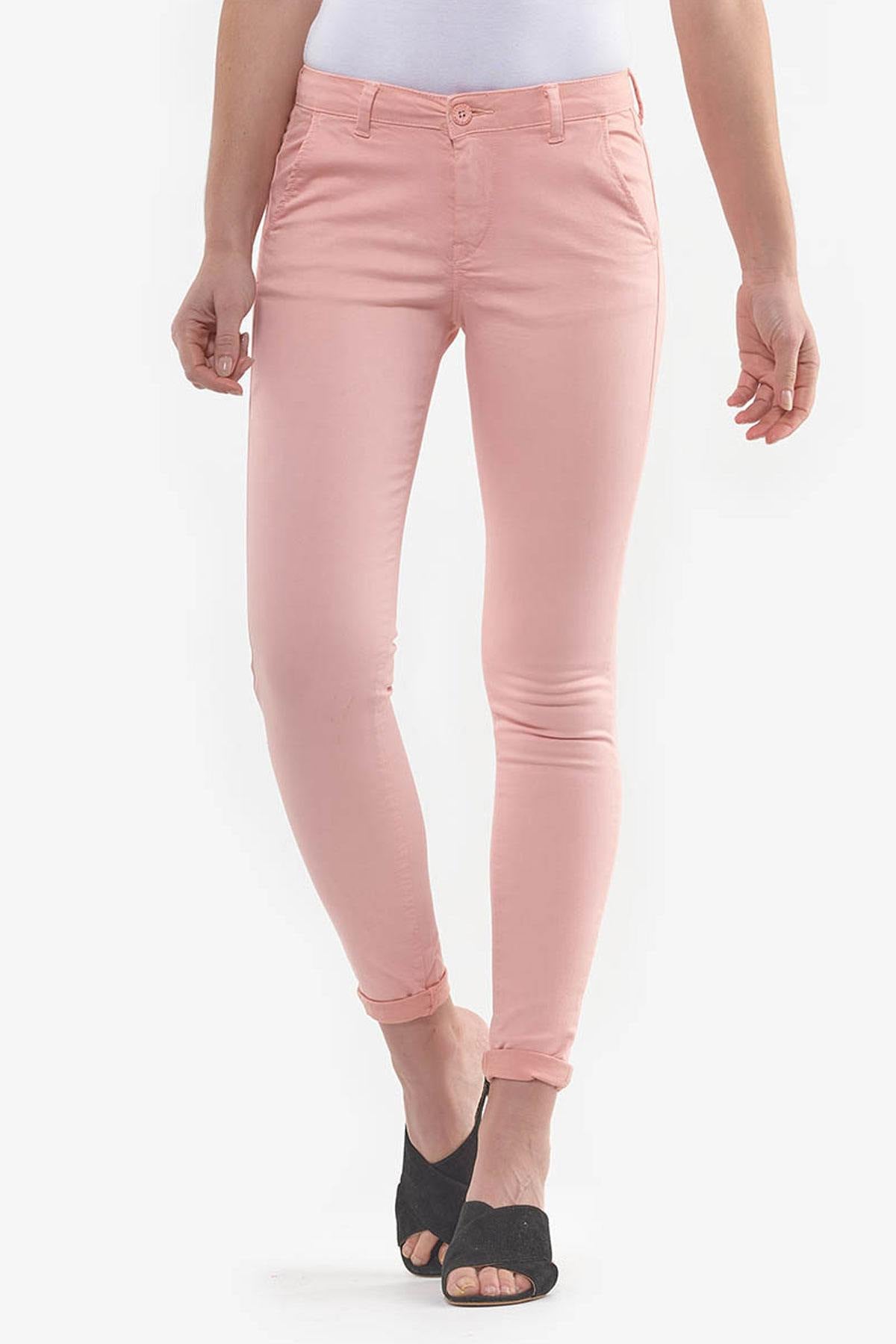 Slim peach chinos with scarf belt - Image n°5