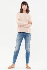 Women's peach pink sweater with sequins - Image n°3